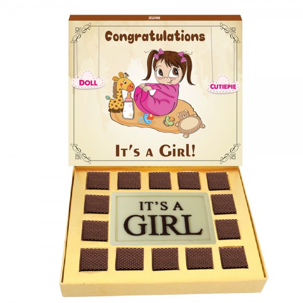 BOGATCHI Gift Ideas, Chocolate Gift for Baby Shower, Baby Girl Arrival, 260g